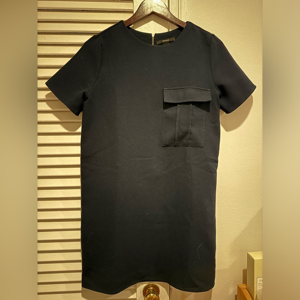Navy blue shift dress